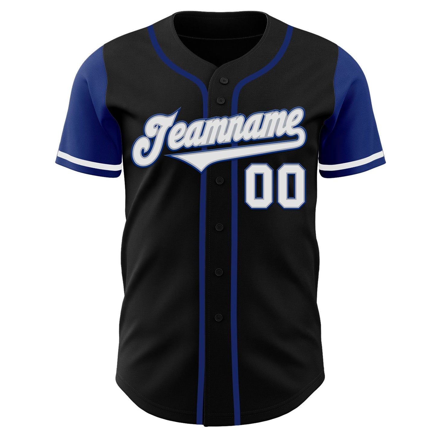 Custom Black White-Royal Authentic Two Tone Baseball Jersey - Sky-Custom
