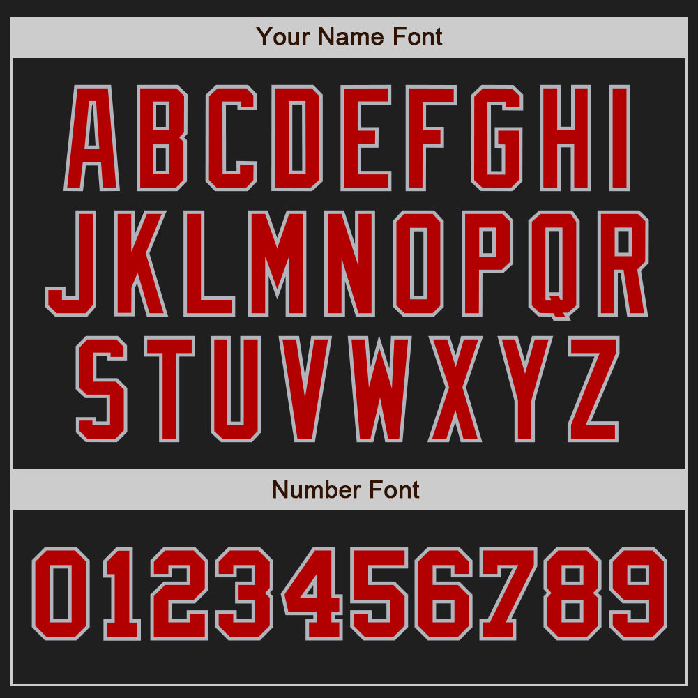Custom Black Red-Gray Authentic Two Tone Baseball Jersey - Sky-Custom