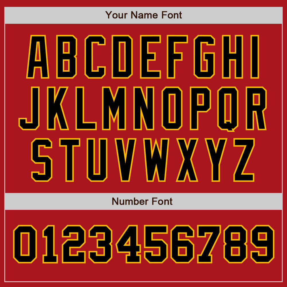 Custom Red Black-Gold Authentic Two Tone Baseball Jersey - Sky-Custom