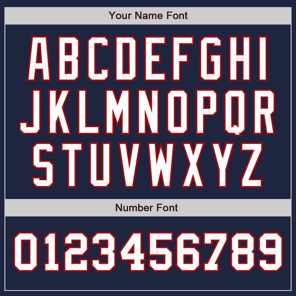 Custom Navy White-Red Authentic Two Tone Baseball Jersey - Sky-Custom