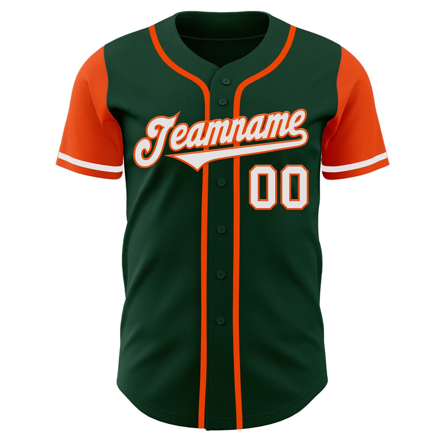 Custom Green White-Orange Authentic Two Tone Baseball Jersey - Sky-Custom