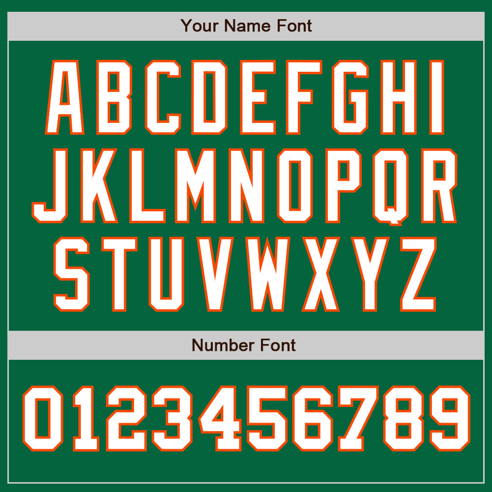 Custom Kelly Green White-Orange Authentic Two Tone Baseball Jersey - Sky-Custom