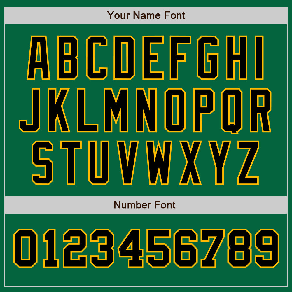 Custom Kelly Green Black-Gold Authentic Two Tone Baseball Jersey - Sky-Custom