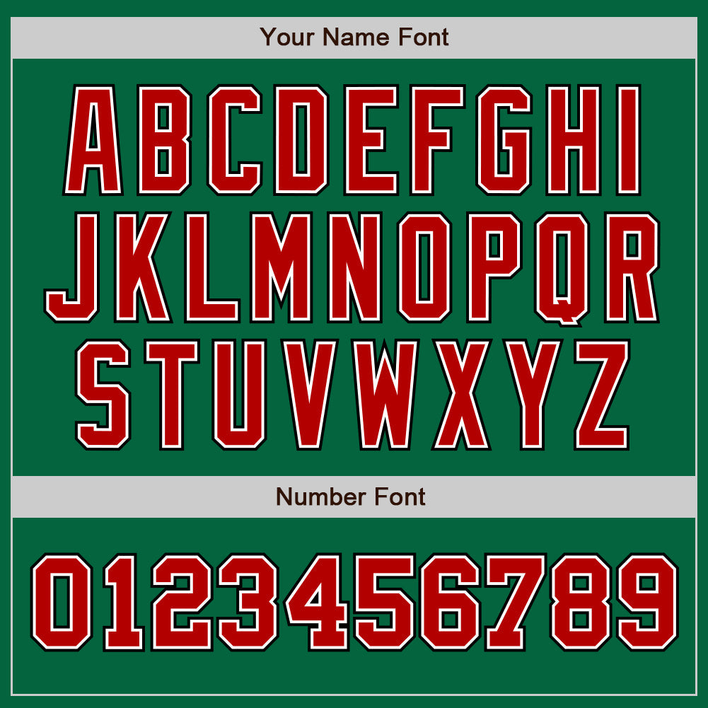 Custom Kelly Green Red-Black Authentic Two Tone Baseball Jersey - Sky-Custom