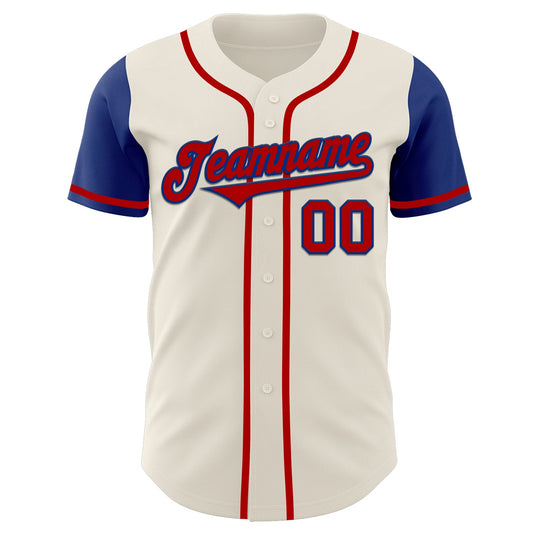 Custom Cream Red-Royal Authentic Two Tone Baseball Jersey - Sky-Custom