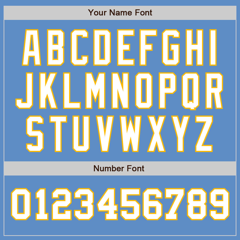 Custom Powder Blue White-Gold Authentic Two Tone Baseball Jersey - Sky-Custom