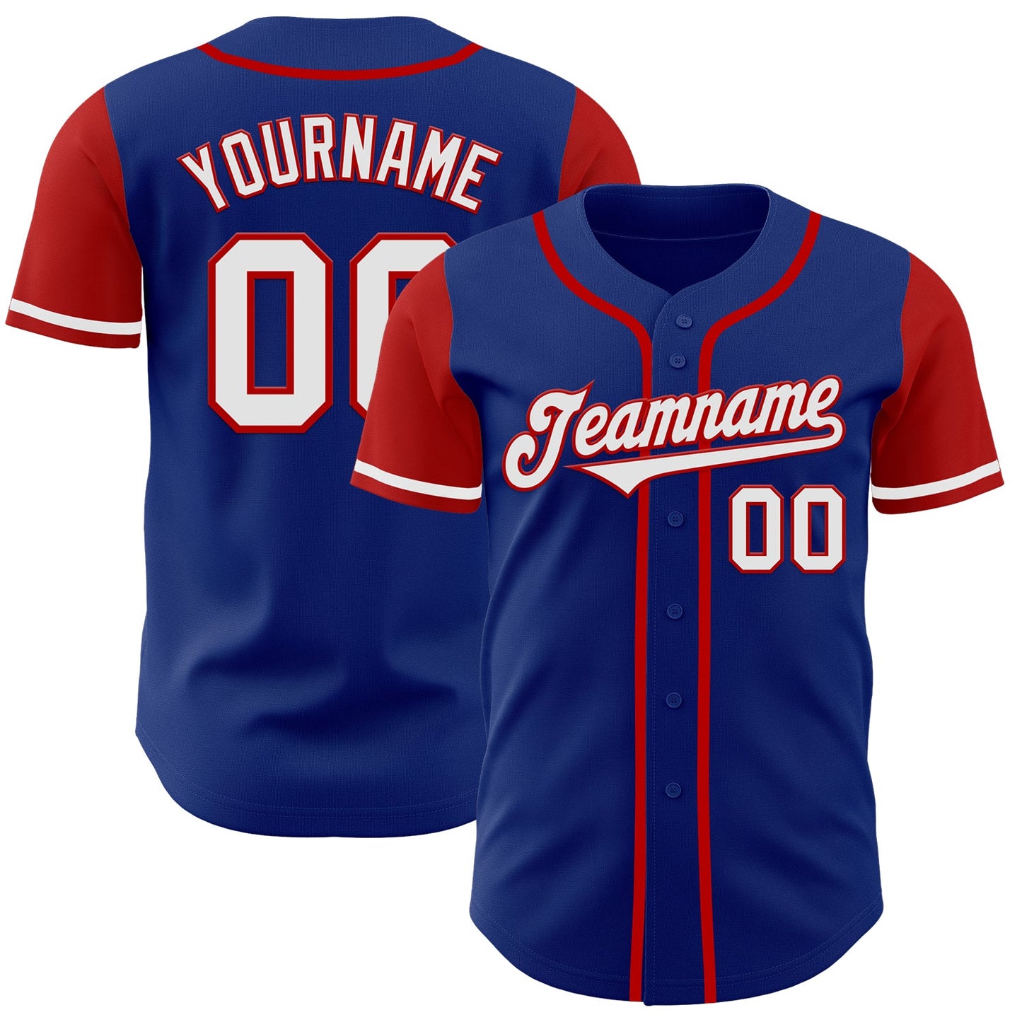Custom Royal White-Red Authentic Two Tone Baseball Jersey - Sky-Custom