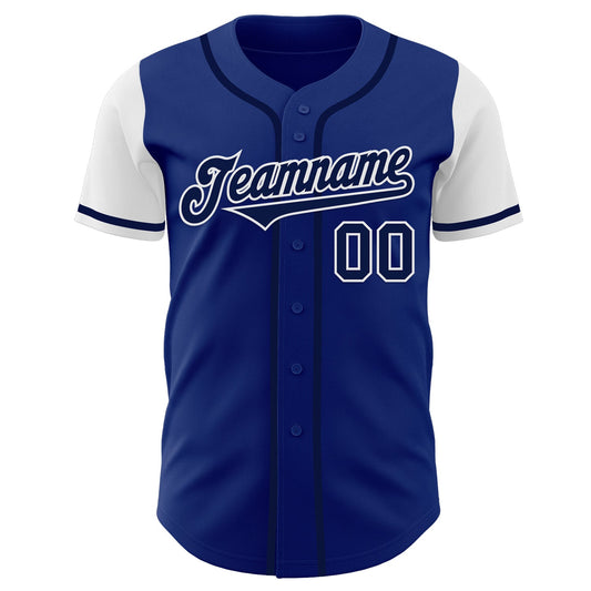 Custom Royal Navy-White Authentic Two Tone Baseball Jersey - Sky-Custom
