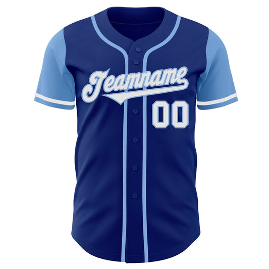 Custom Royal White-Light Blue Authentic Two Tone Baseball Jersey - Sky-Custom