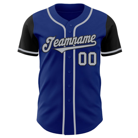 Custom Royal Gray-Black Authentic Two Tone Baseball Jersey - Sky-Custom