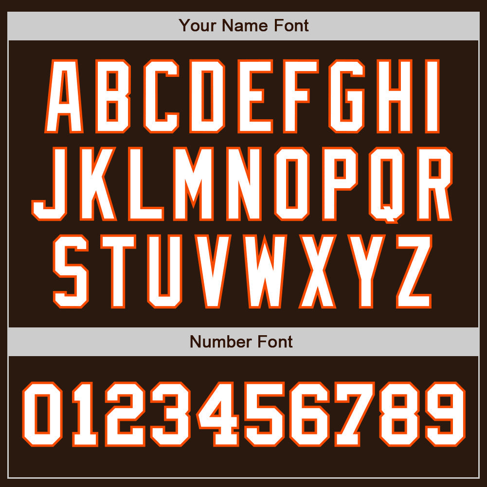 Custom Brown White-Orange Authentic Two Tone Baseball Jersey - Sky-Custom
