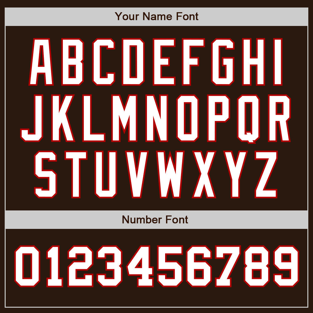 Custom Brown White-Red Authentic Two Tone Baseball Jersey - Sky-Custom