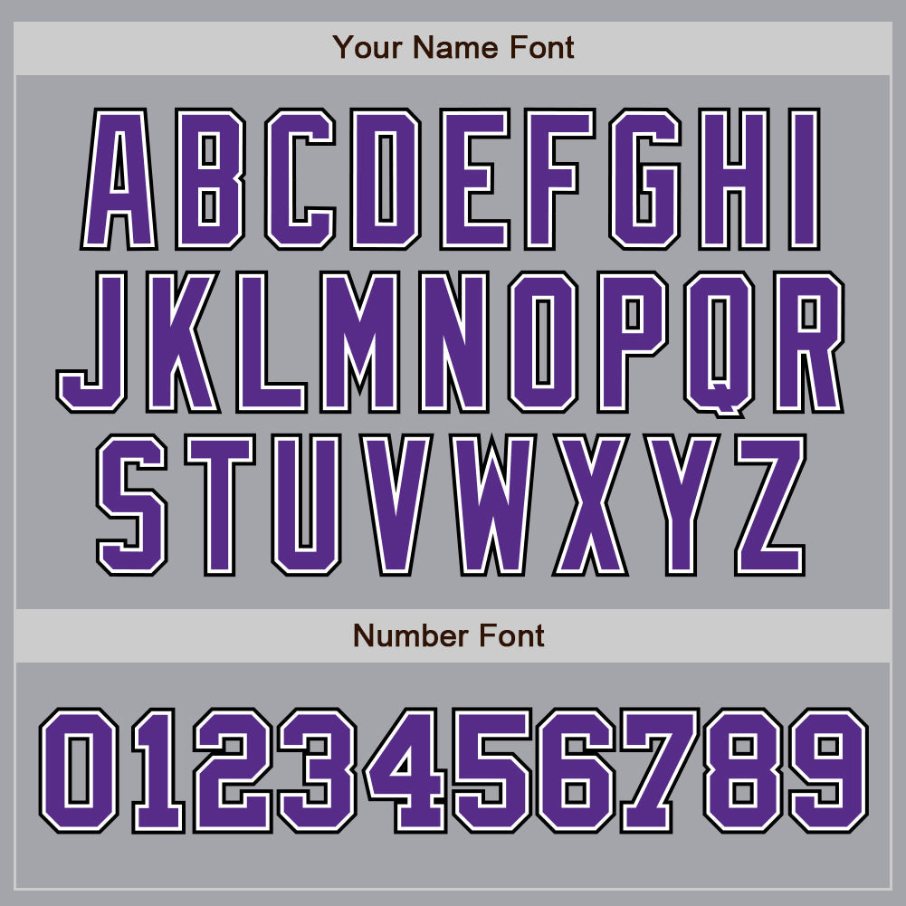 Custom Gray Purple-Black Authentic Two Tone Baseball Jersey - Sky-Custom