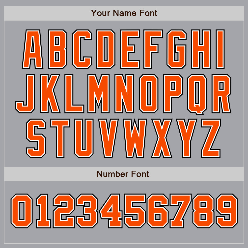 Custom Gray Orange-Black Authentic Two Tone Baseball Jersey - Sky-Custom