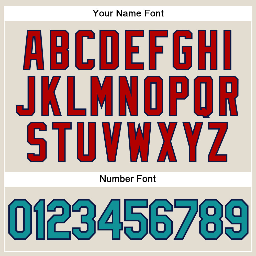 Custom Cream Teal Navy-Red Authentic Two Tone Baseball Jersey - Sky-Custom