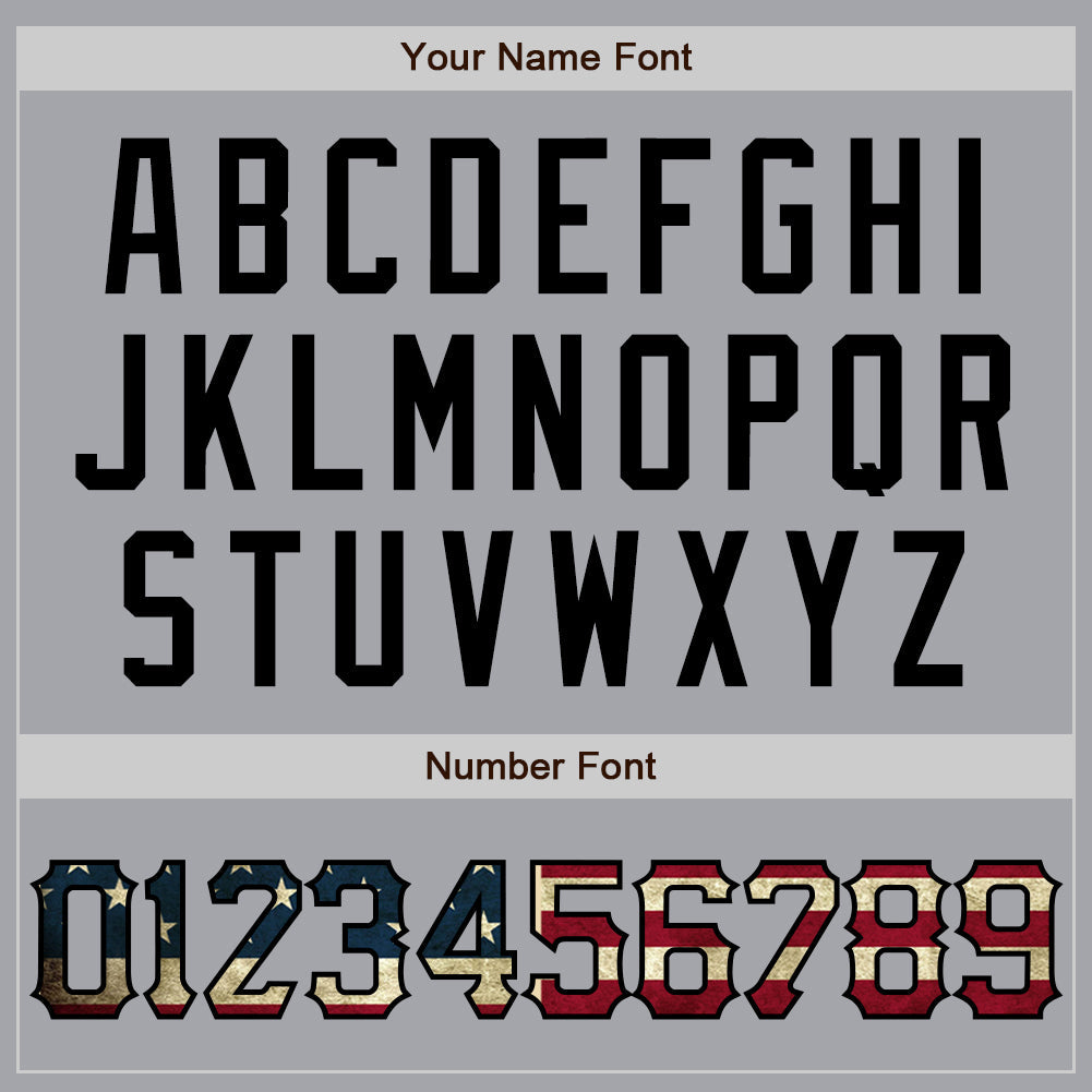 Custom Gray Vintage USA Flag Royal-Black Authentic Two Tone Baseball Jersey - Sky-Custom