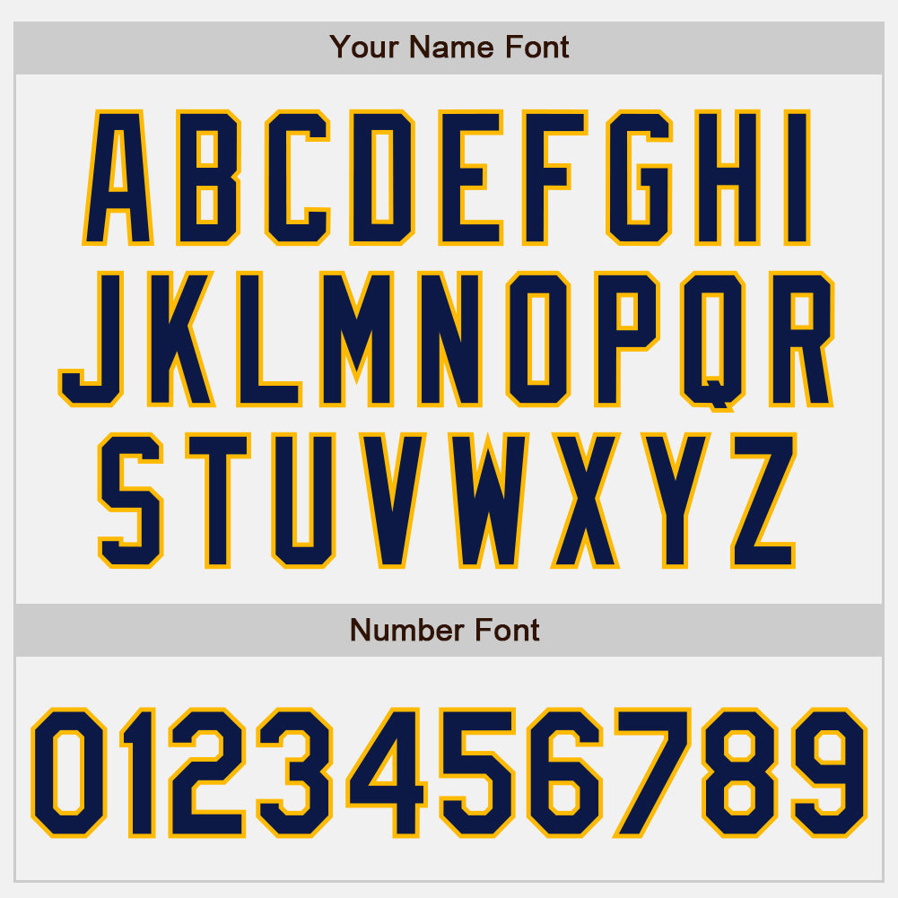 Custom White Navy-Gold Authentic Two Tone Baseball Jersey - Sky-Custom