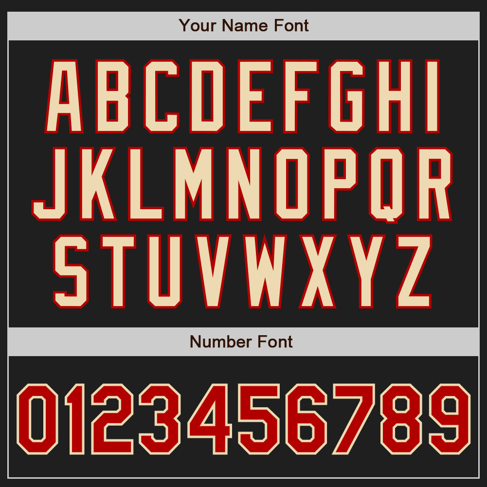 Custom Black Red-Cream Authentic Two Tone Baseball Jersey - Sky-Custom