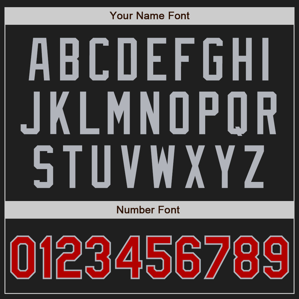 Custom Black Red-Gray Authentic Two Tone Baseball Jersey - Sky-Custom