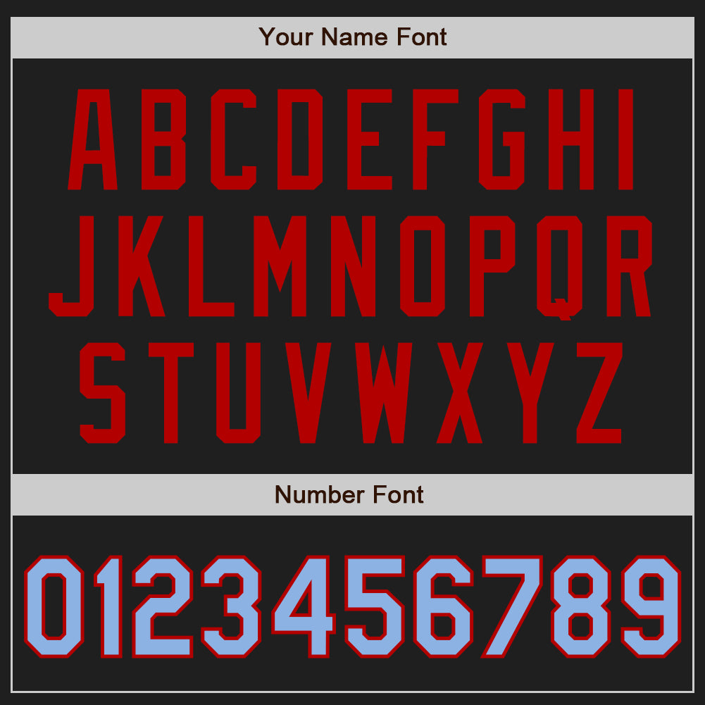 Custom Black Light Blue-Red Authentic Two Tone Baseball Jersey - Sky-Custom