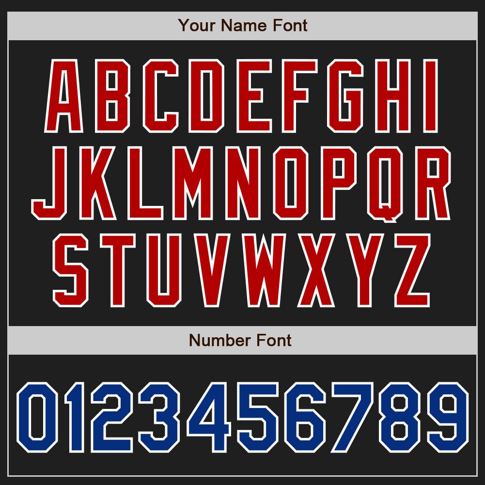 Custom Black Royal-Red Authentic Two Tone Baseball Jersey - Sky-Custom