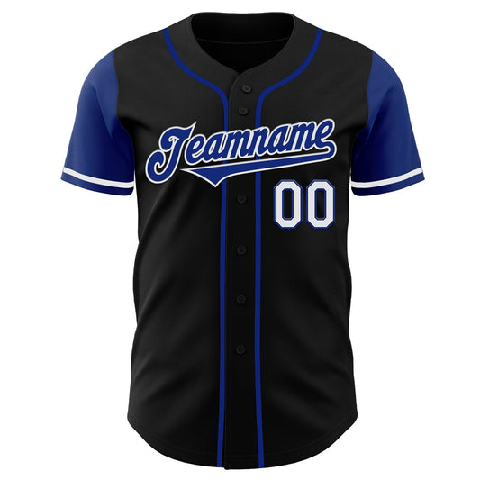 Custom Black Royal-White Authentic Two Tone Baseball Jersey - Sky-Custom