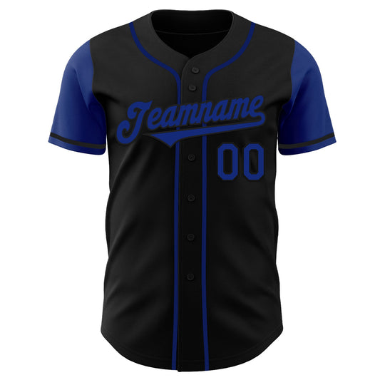 Custom Black Royal Authentic Two Tone Baseball Jersey - Sky-Custom