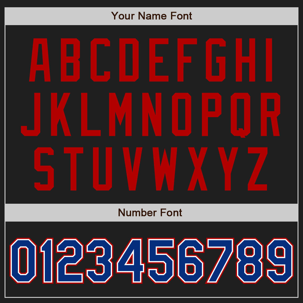 Custom Black Royal-Red Authentic Two Tone Baseball Jersey - Sky-Custom