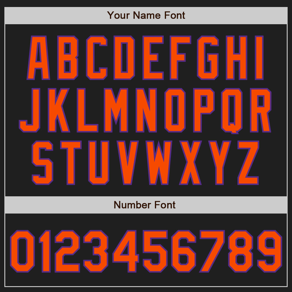 Custom Black Orange-Purple Authentic Two Tone Baseball Jersey - Sky-Custom