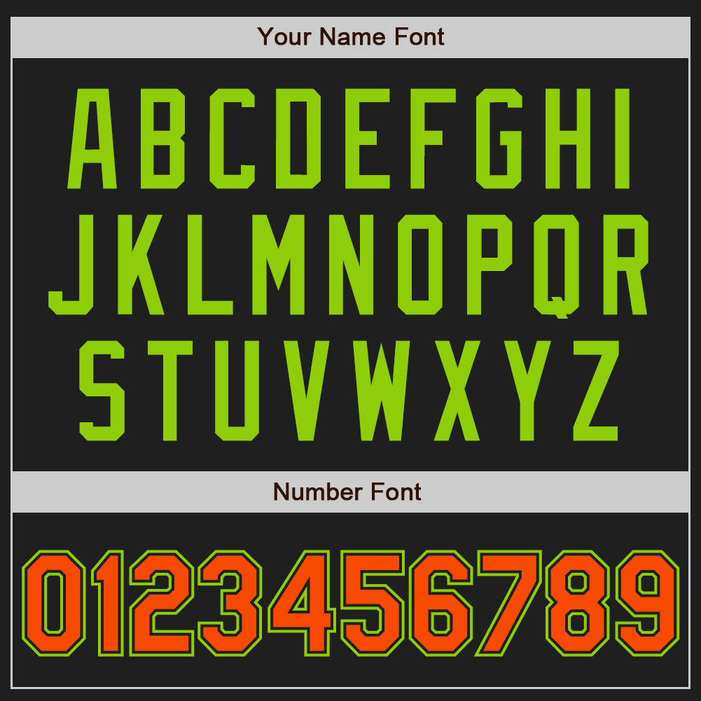 Custom Black Orange-Neon Green Authentic Two Tone Baseball Jersey - Sky-Custom