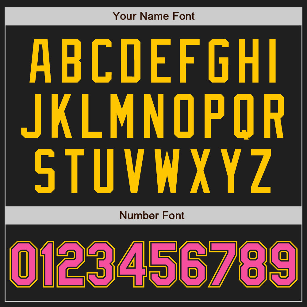 Custom Black Pink-Yellow Authentic Two Tone Baseball Jersey - Sky-Custom