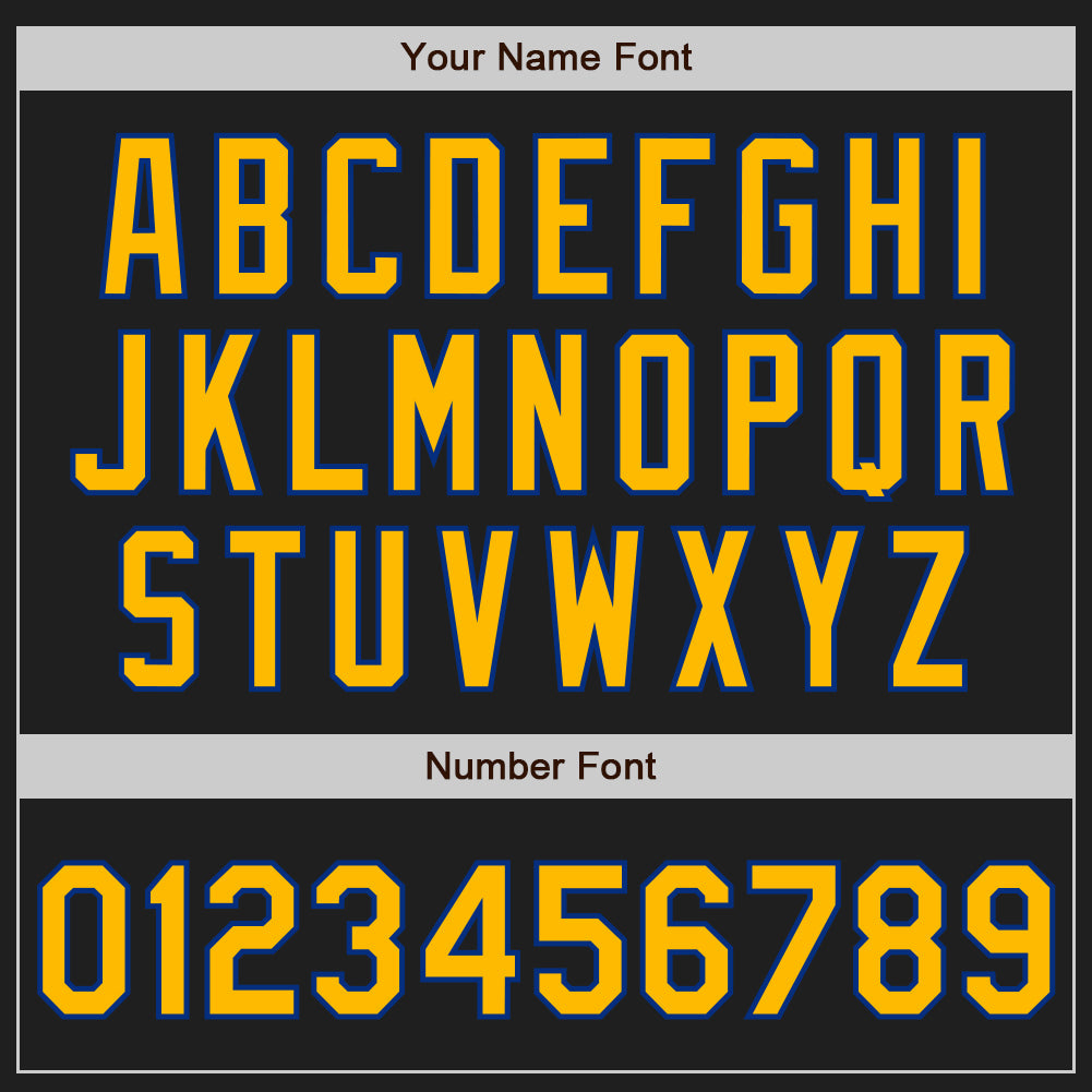 Custom Black Gold-Royal Authentic Two Tone Baseball Jersey - Sky-Custom