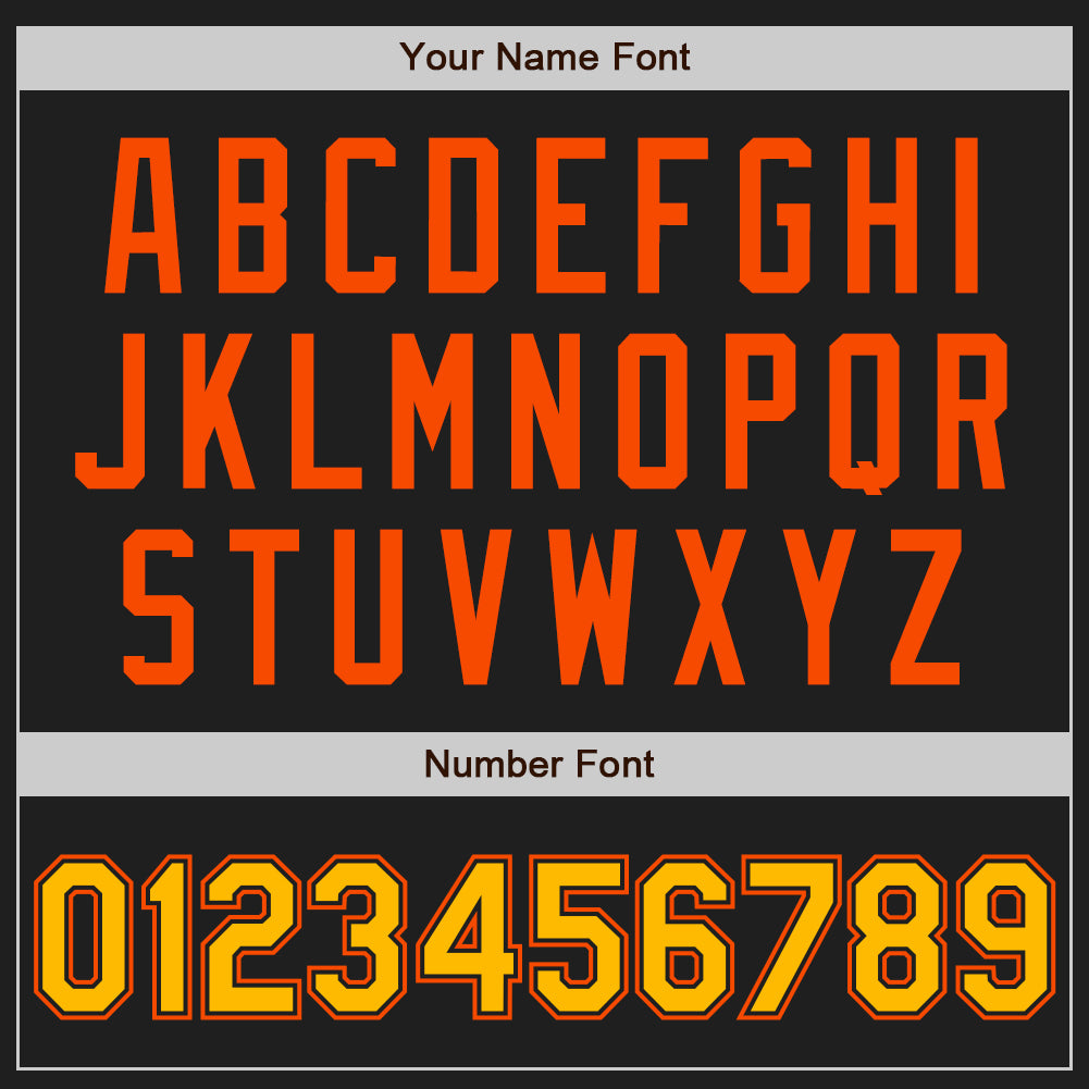 Custom Black Gold-Orange Authentic Two Tone Baseball Jersey - Sky-Custom