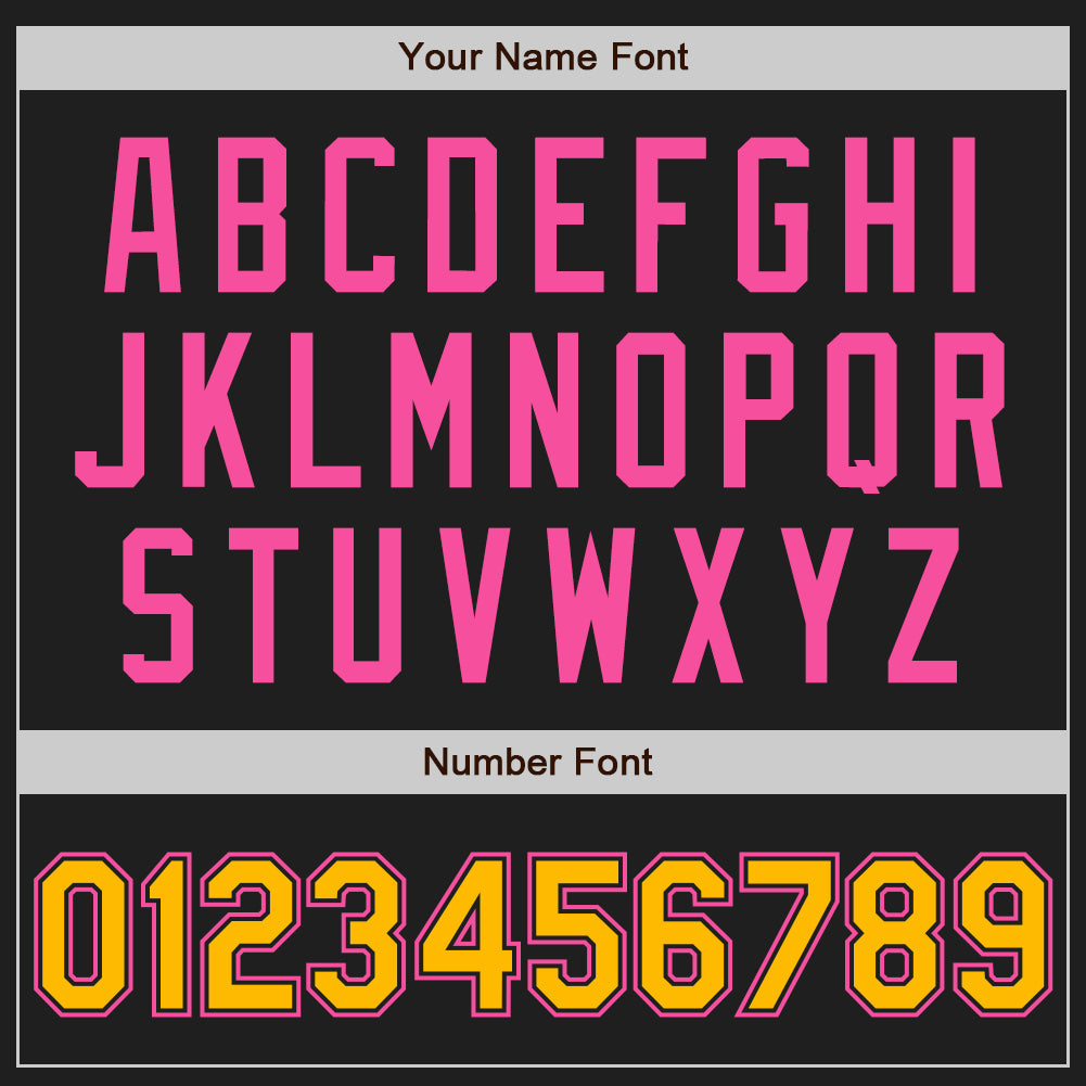 Custom Black Gold-Pink Authentic Two Tone Baseball Jersey - Sky-Custom