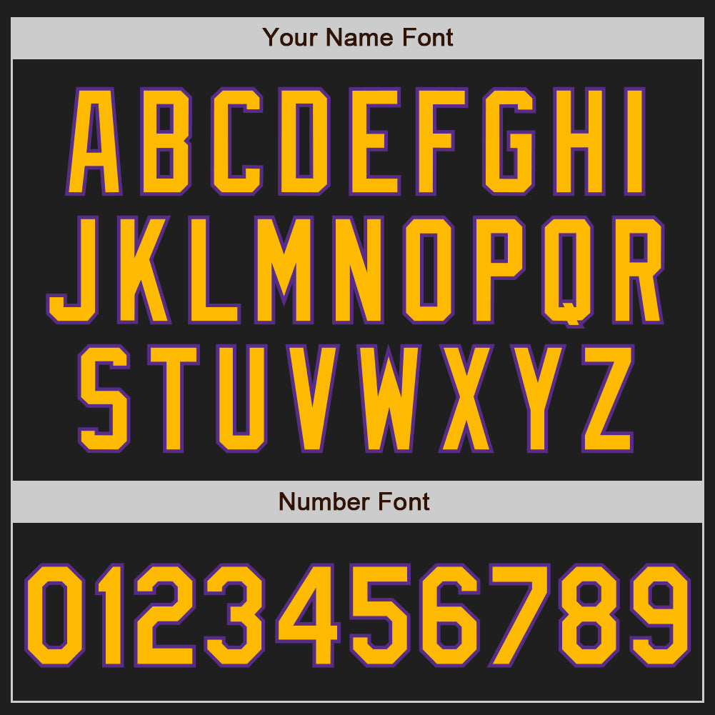 Custom Black Gold-Purple Authentic Two Tone Baseball Jersey - Sky-Custom