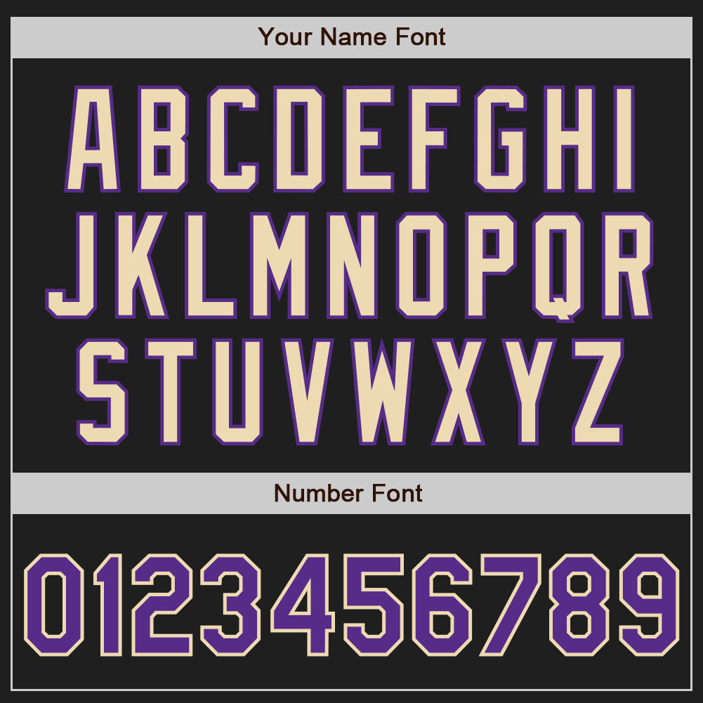 Custom Black Purple-Cream Authentic Two Tone Baseball Jersey - Sky-Custom