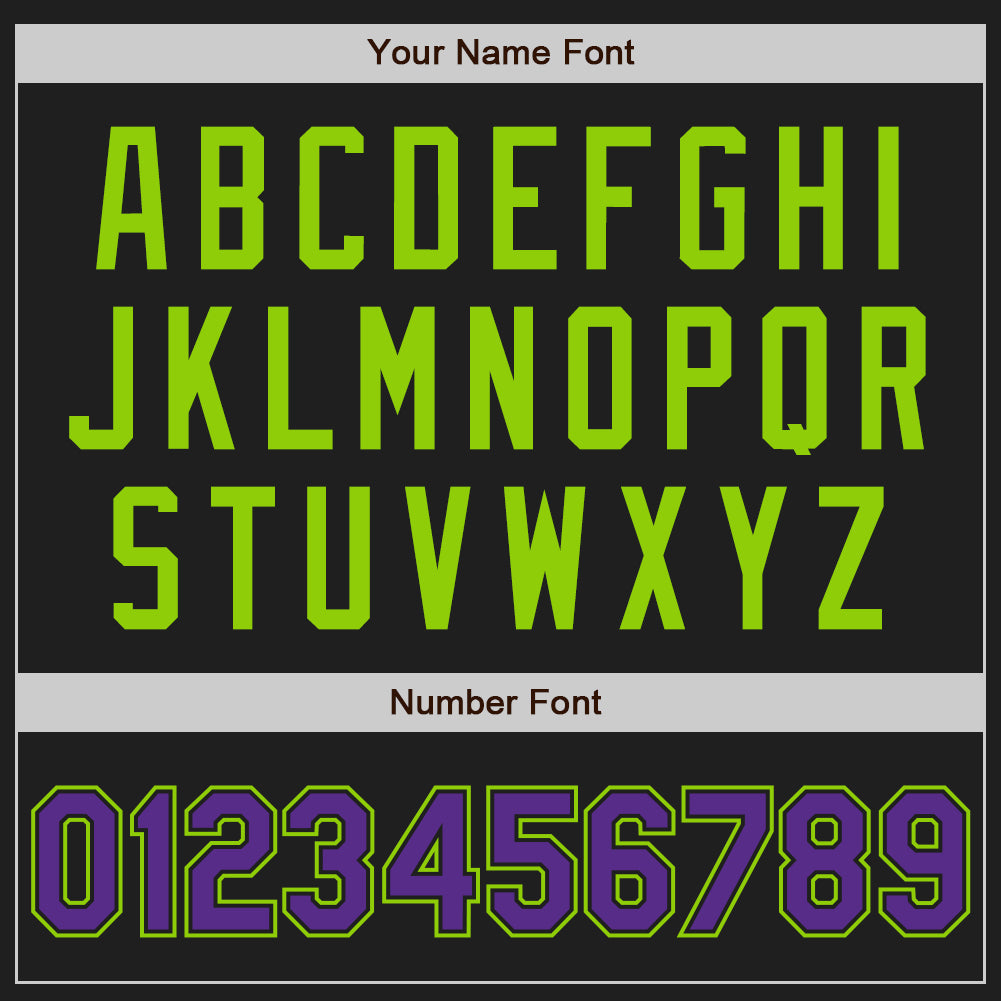 Custom Black Purple-Neon Green Authentic Two Tone Baseball Jersey - Sky-Custom