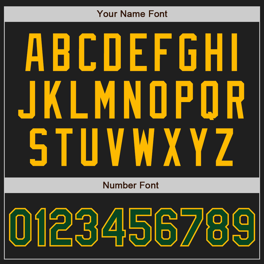 Custom Black Green-Gold Authentic Two Tone Baseball Jersey - Sky-Custom