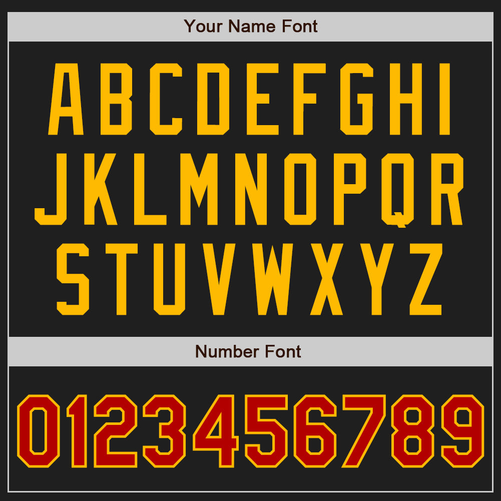 Custom Black Red-Gold Authentic Two Tone Baseball Jersey - Sky-Custom