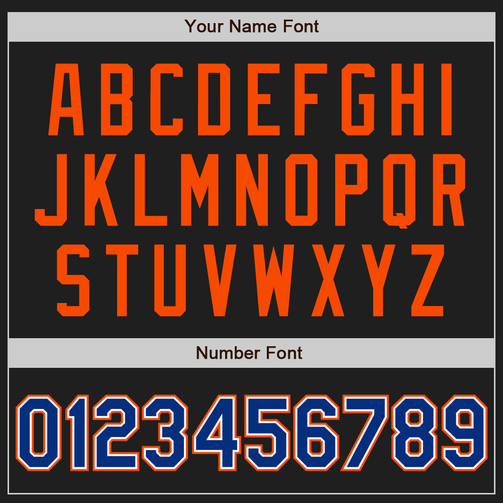 Custom Black Royal-Orange Authentic Two Tone Baseball Jersey - Sky-Custom