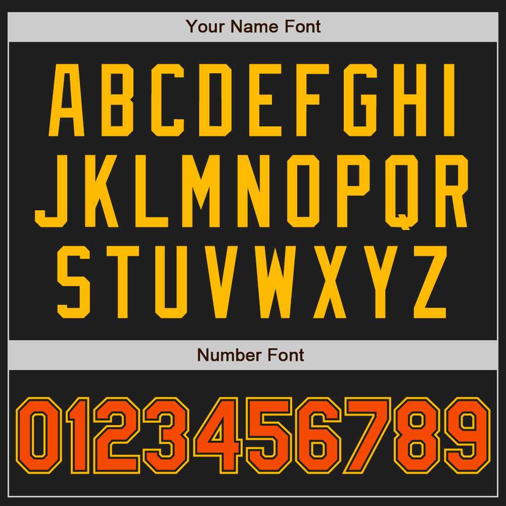 Custom Black Orange-Gold Authentic Two Tone Baseball Jersey - Sky-Custom