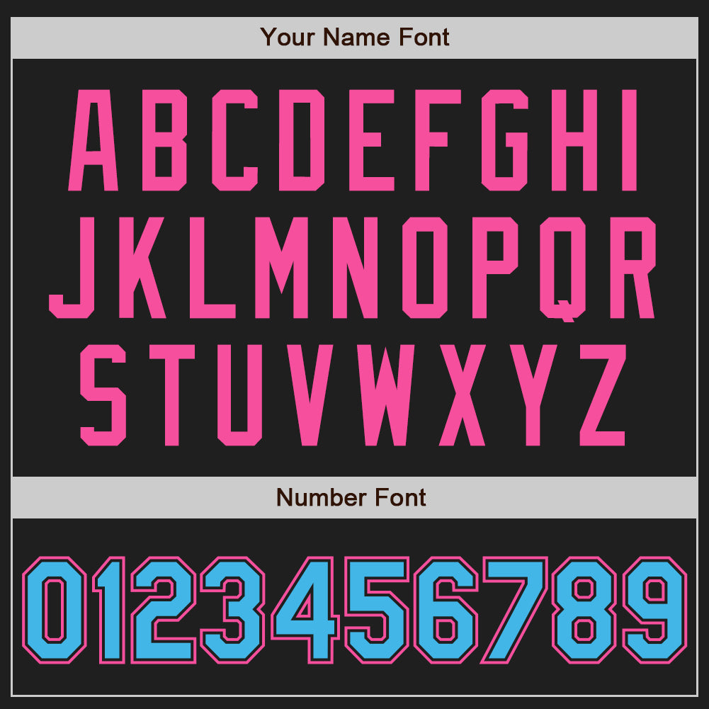 Custom Black Sky Blue-Pink Authentic Two Tone Baseball Jersey - Sky-Custom