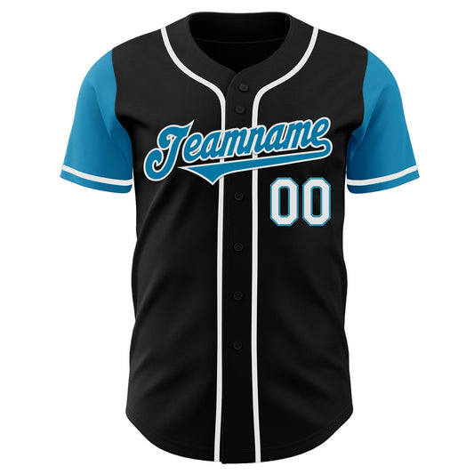 Custom Black Panther Blue-White Authentic Two Tone Baseball Jersey - Sky-Custom