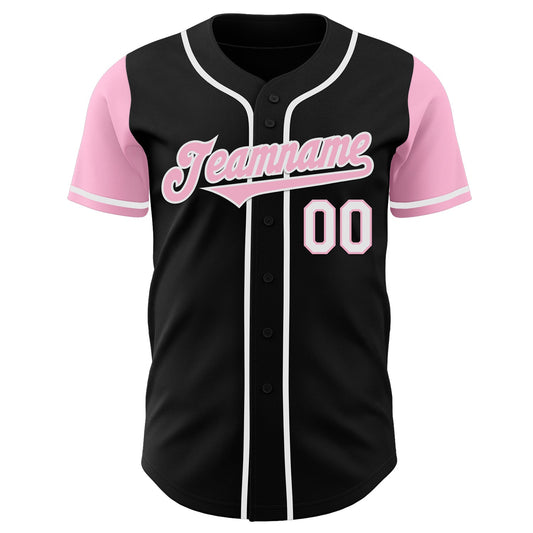 Custom Black Light Pink-White Authentic Two Tone Baseball Jersey - Sky-Custom