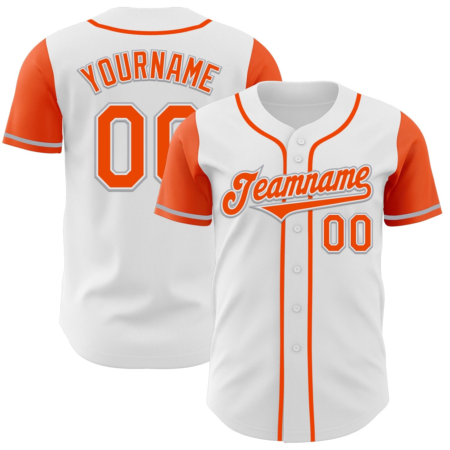 Custom White Orange-Gray Authentic Two Tone Baseball Jersey - Sky-Custom
