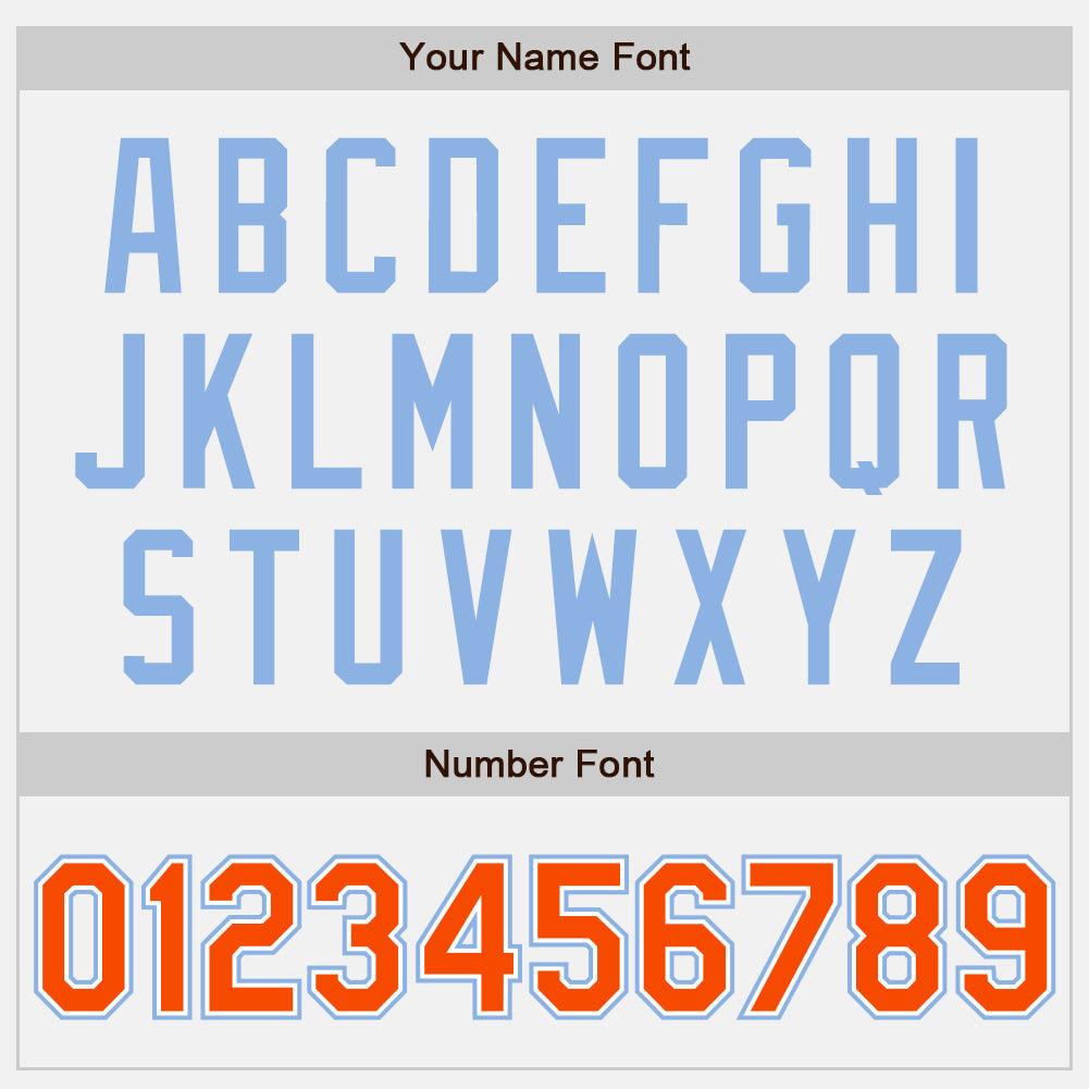 Custom White Orange-Light Blue Authentic Two Tone Baseball Jersey - Sky-Custom