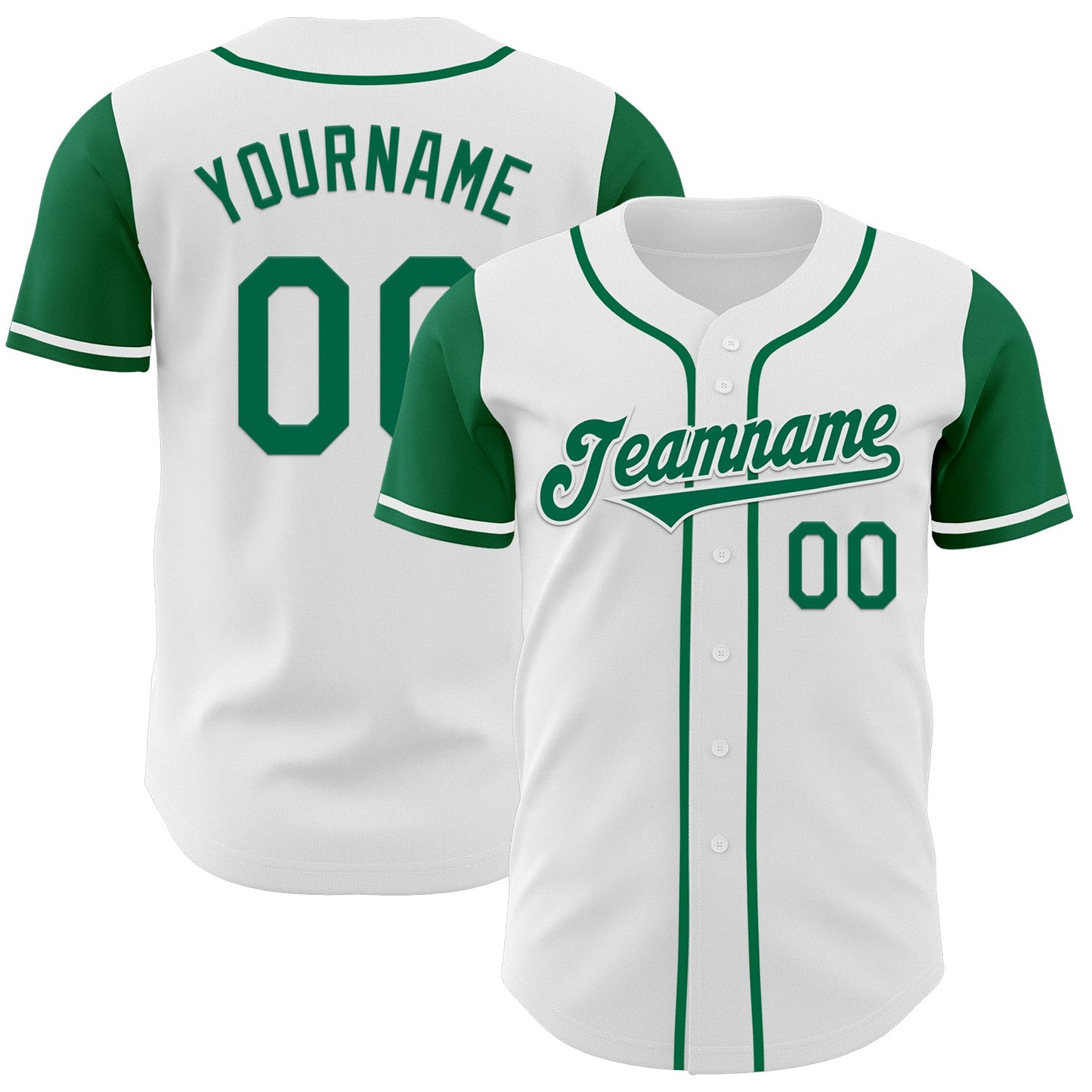 Custom White Kelly Green Authentic Two Tone Baseball Jersey - Sky-Custom