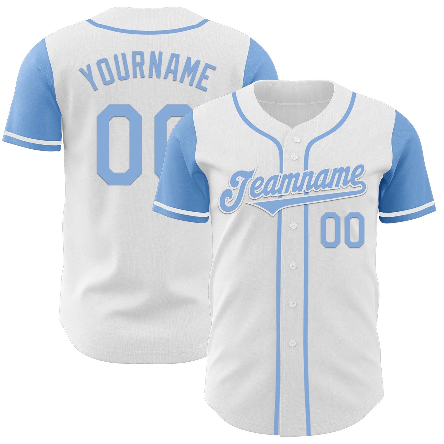 Custom White Light Blue Authentic Two Tone Baseball Jersey - Sky-Custom