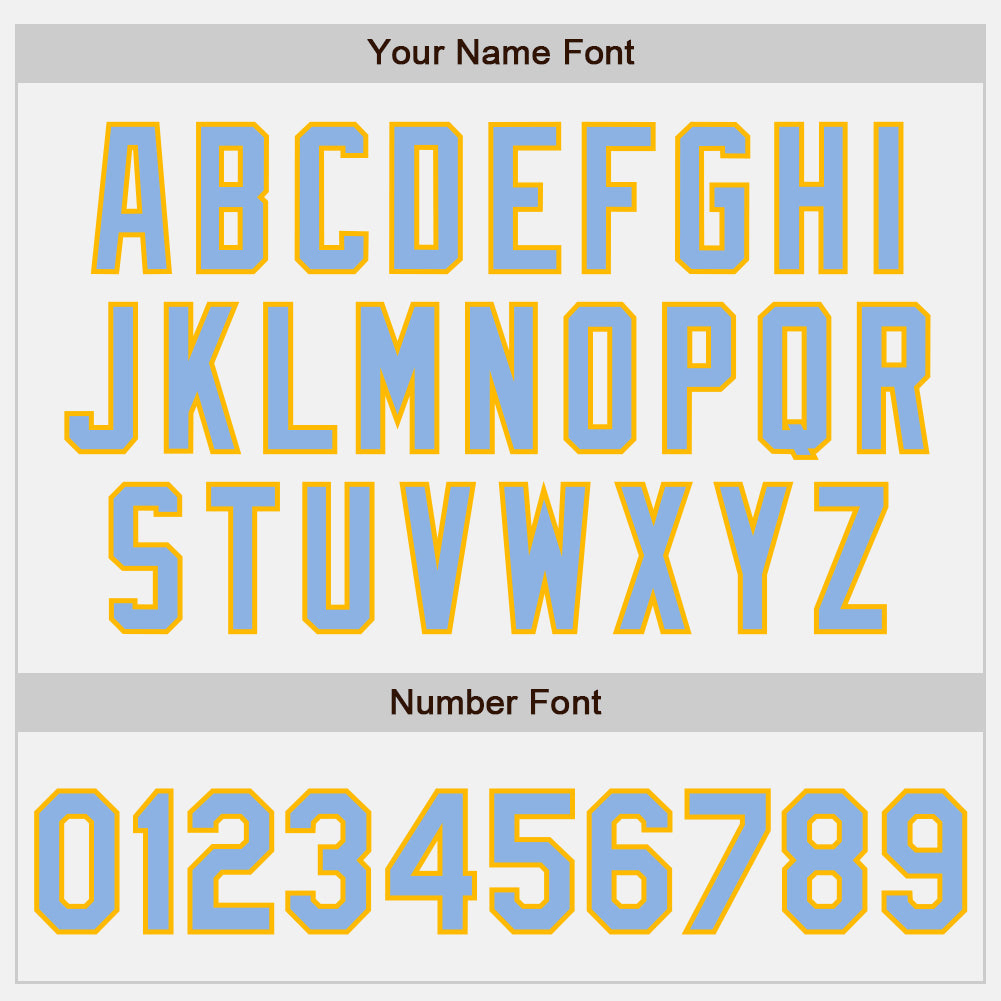 Custom White Light Blue-Gold Authentic Two Tone Baseball Jersey - Sky-Custom