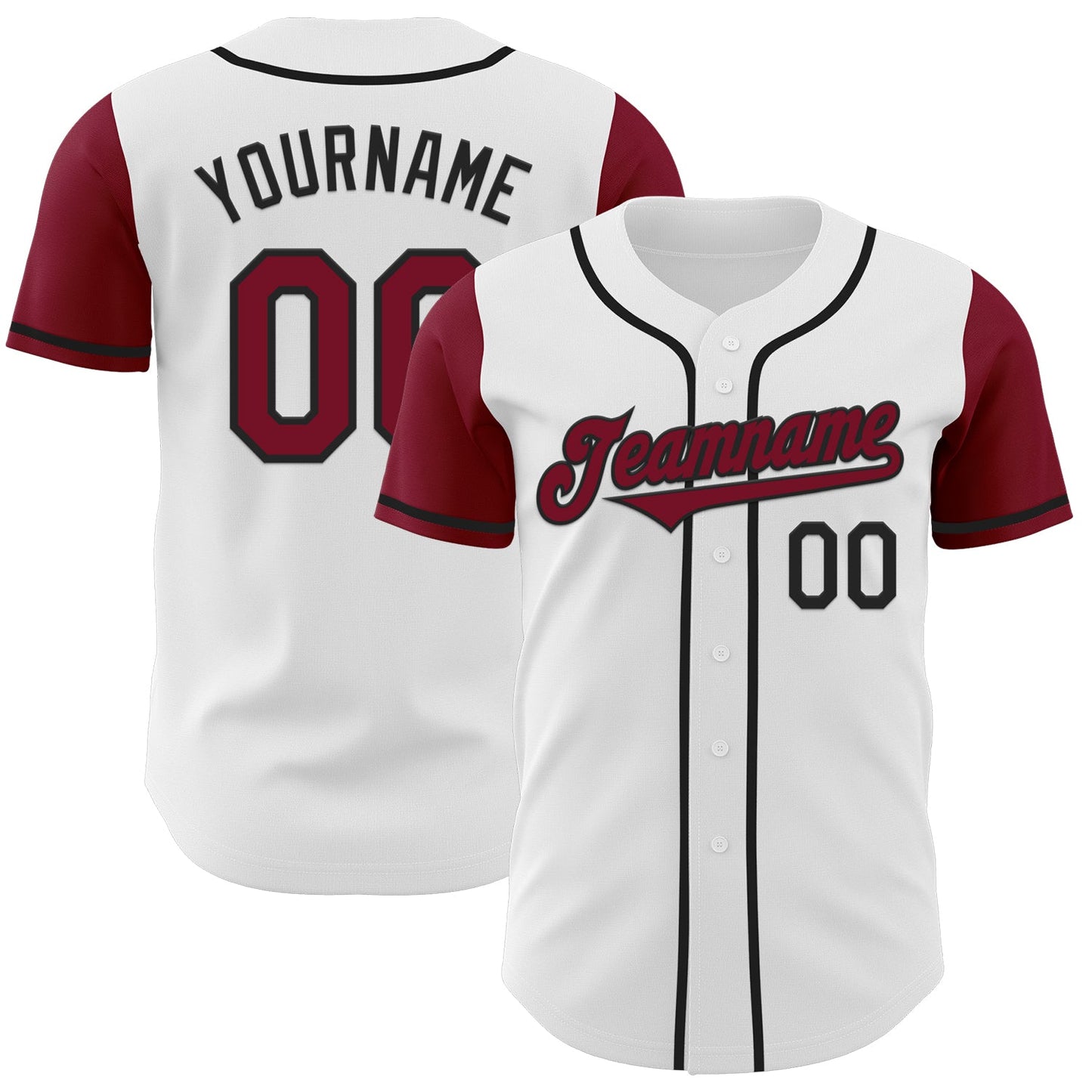 Custom White Crimson-Black Authentic Two Tone Baseball Jersey - Sky-Custom